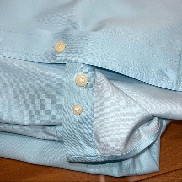Banana Republic Classic Fit Non-Iron Turquoise Dress Shirt (Neck: 17-17.… - Picture 10 of 10